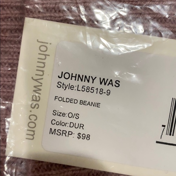 Johnny Was Folded Cashmere Beanie Mauve - Picture 4 of 4